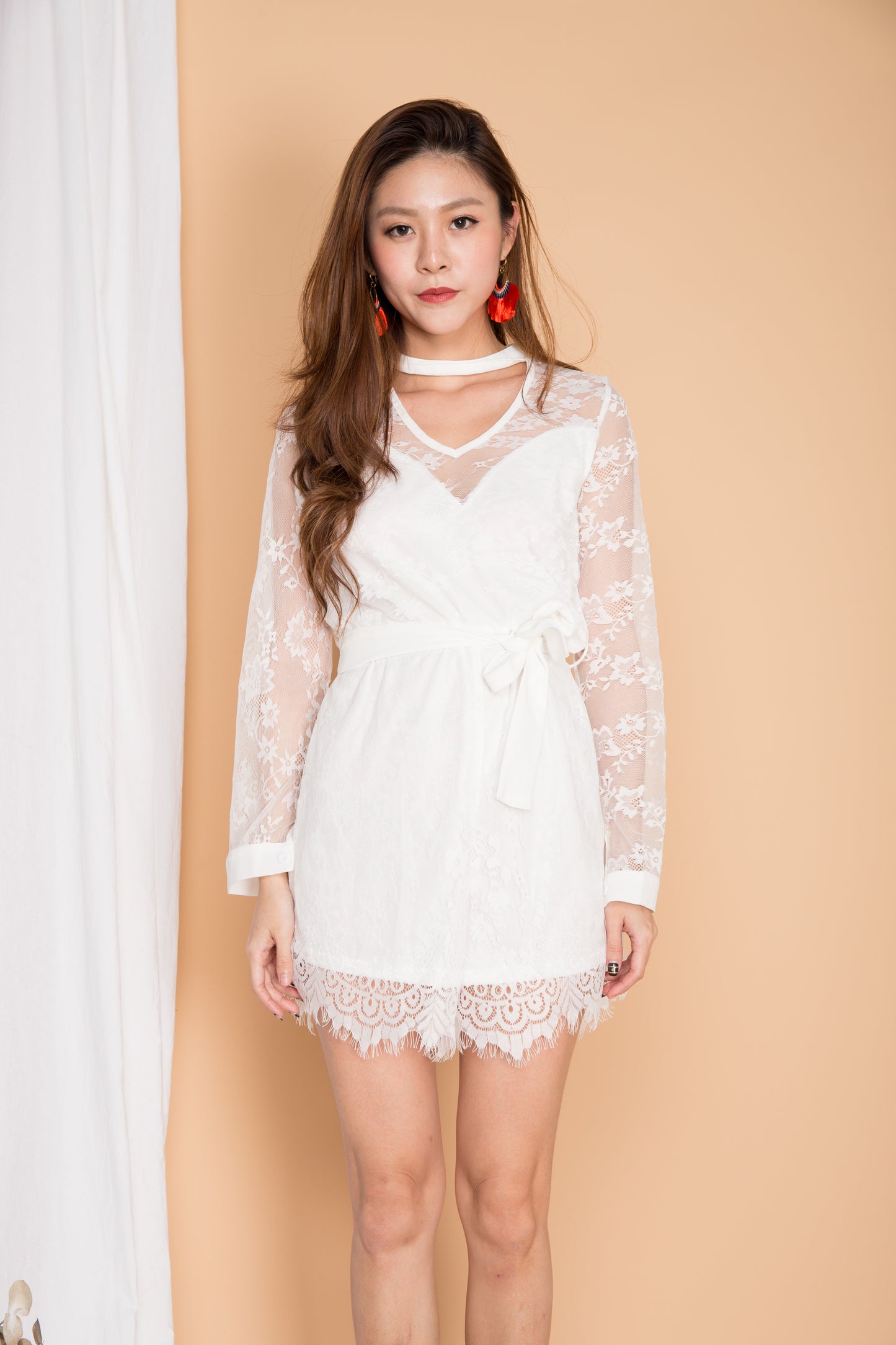 Glerina Lace Romper in White