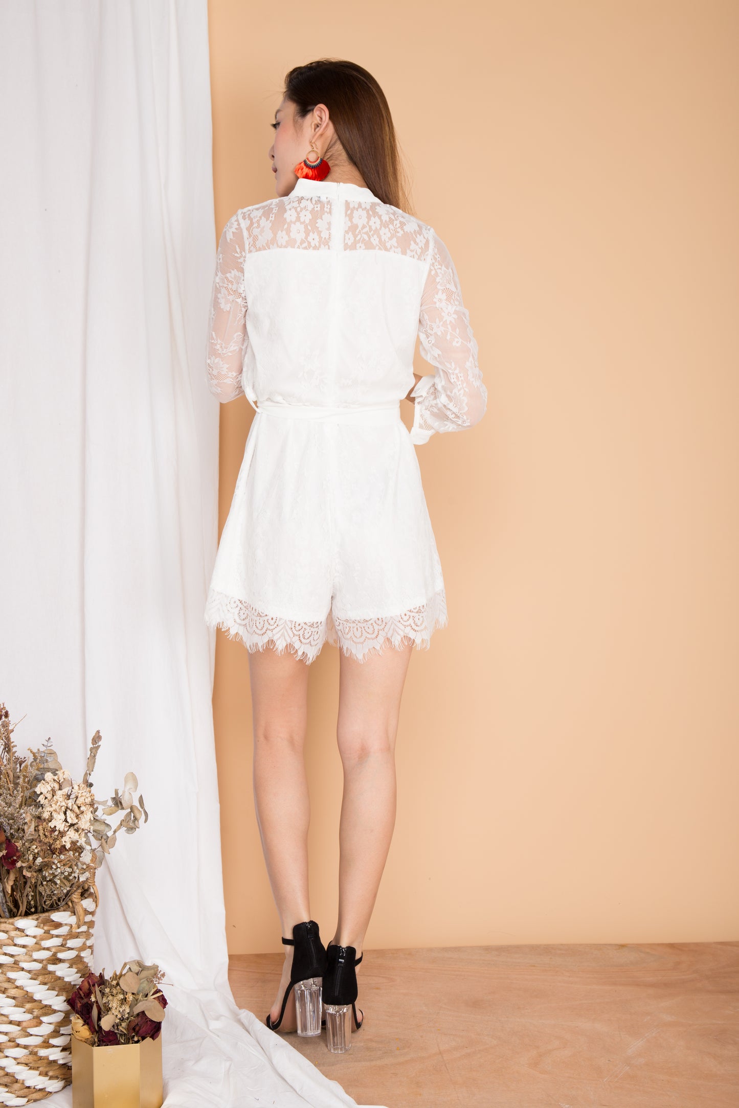 Glerina Lace Romper in White