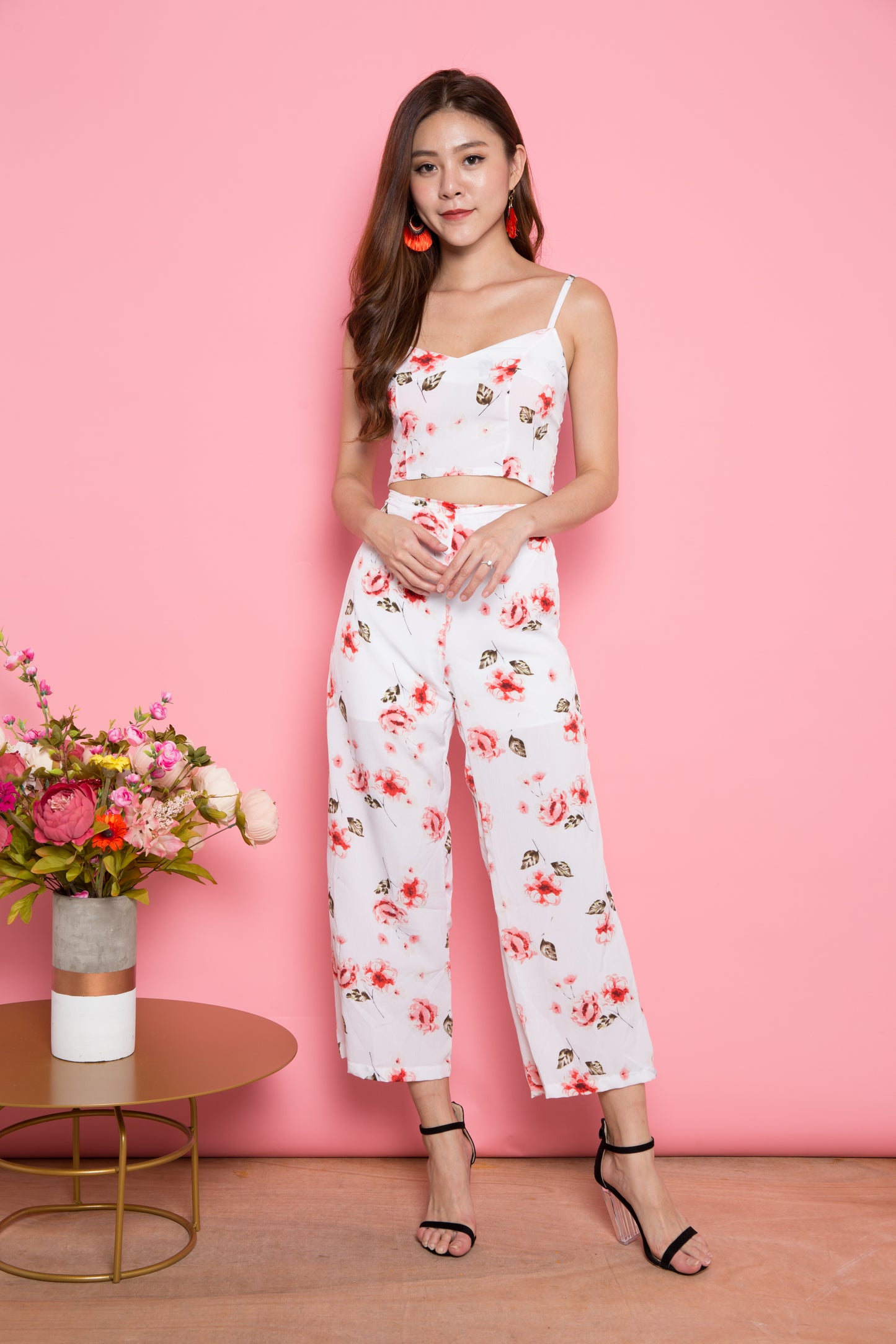 Akino 2 Piece Floral Set in White