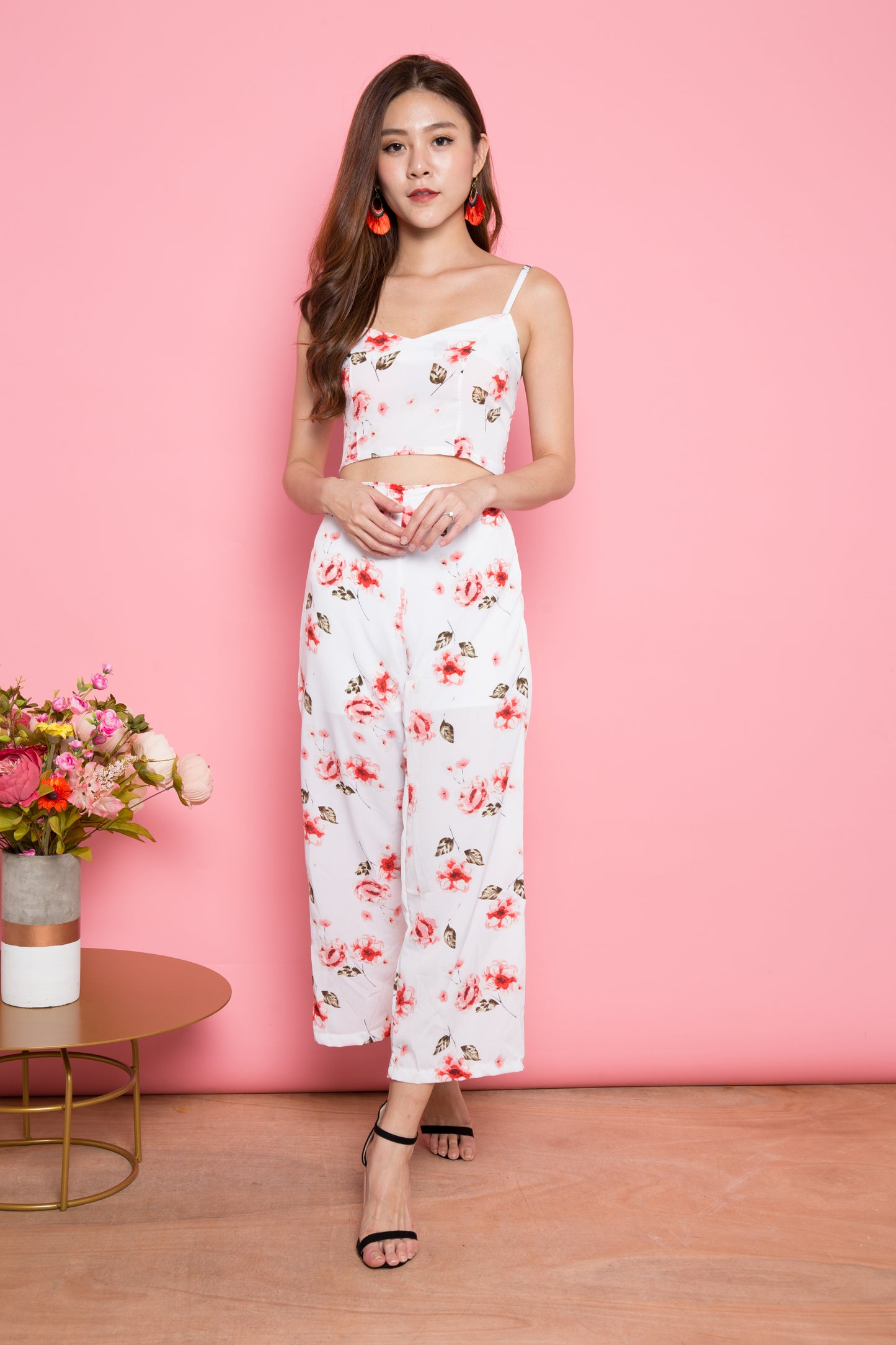 Akino 2 Piece Floral Set in White