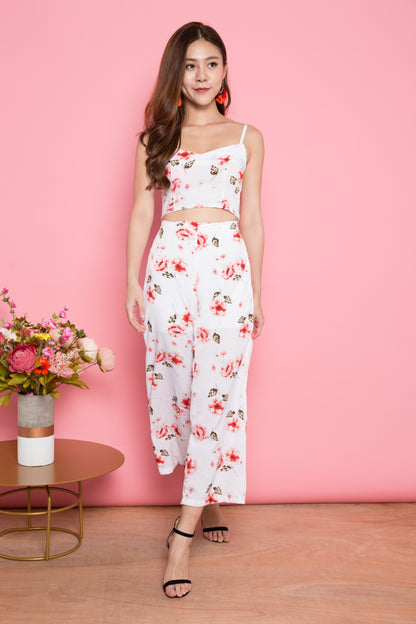 Akino 2 Piece Floral Set in White