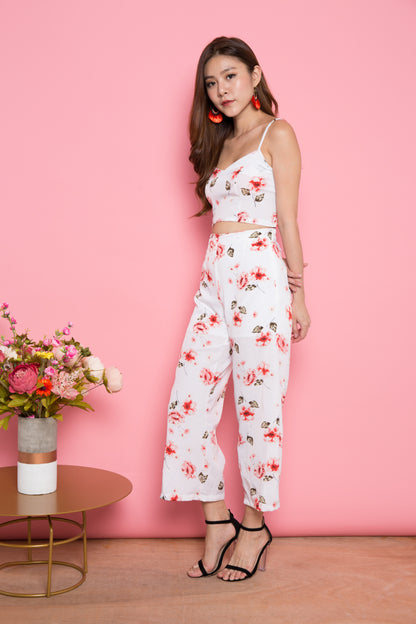 Akino 2 Piece Floral Set in White