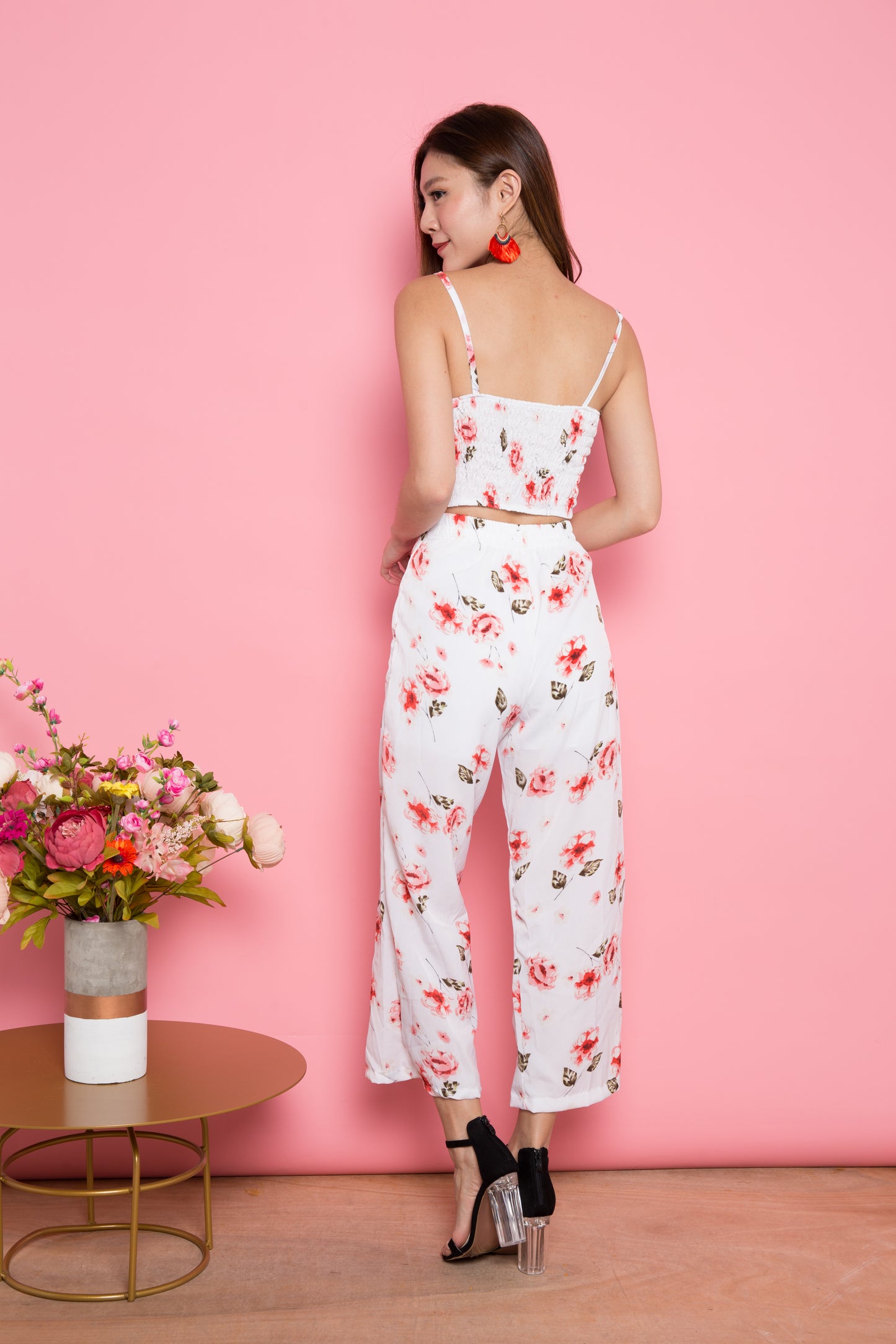 Akino 2 Piece Floral Set in White