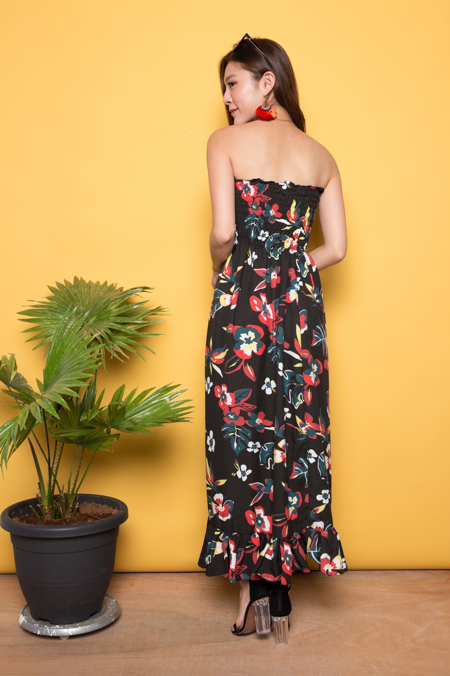 Kerei Floral Maxi Dress in Black