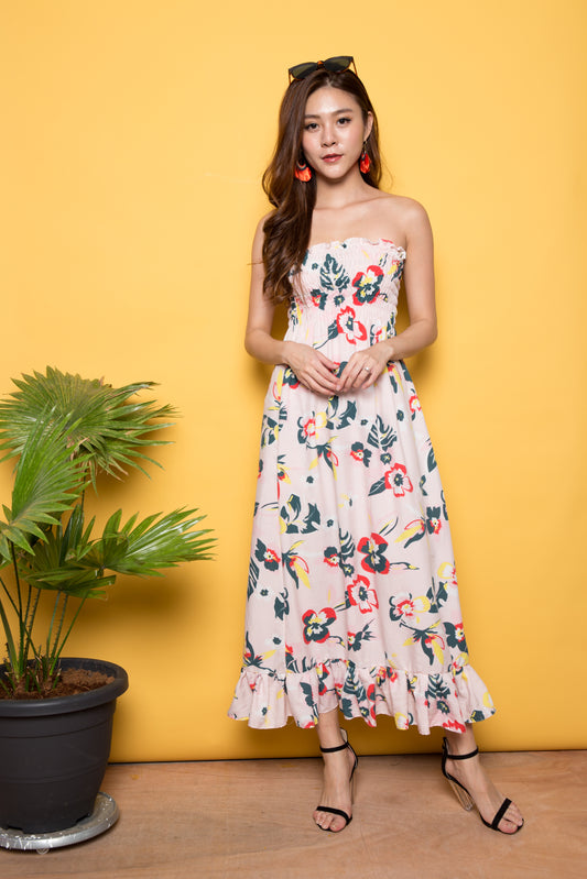 Kerei Floral Maxi Dress in Pink