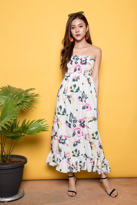 Kerei Floral Maxi in White