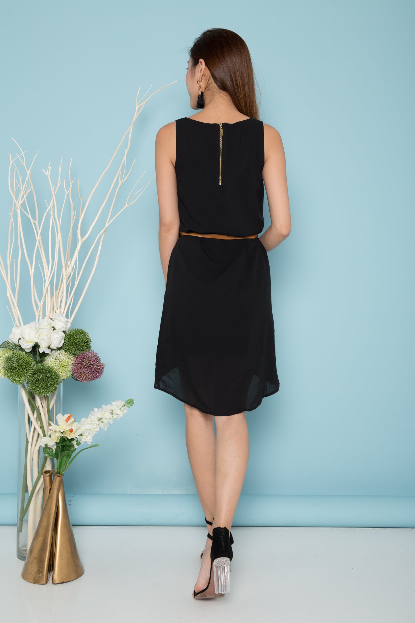 Skye Sleeveless Tunic Dress in Black