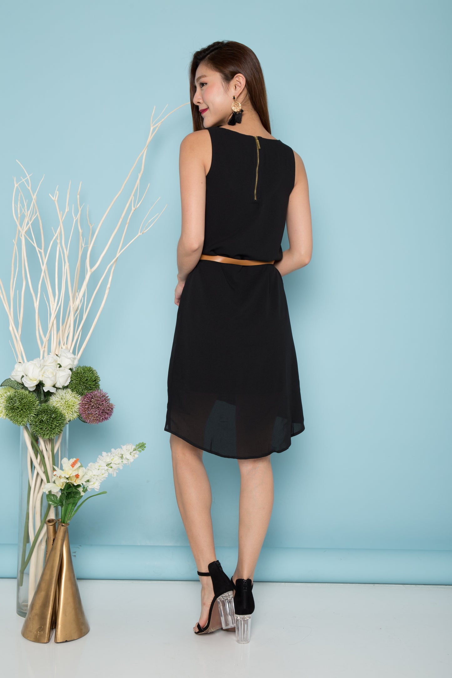 Skye Sleeveless Tunic Dress in Black