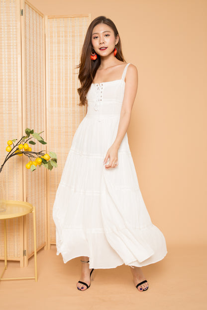 LUXE - Analia Laces Maxi Dress in White