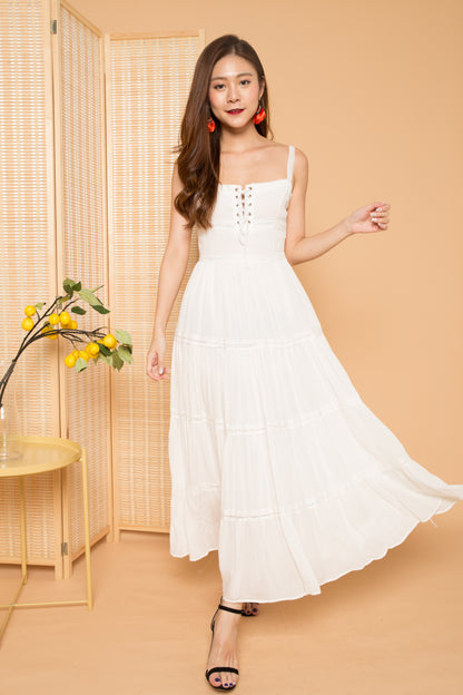 LUXE - Analia Laces Maxi Dress in White