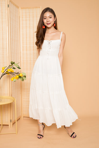 LUXE - Analia Laces Maxi Dress in White