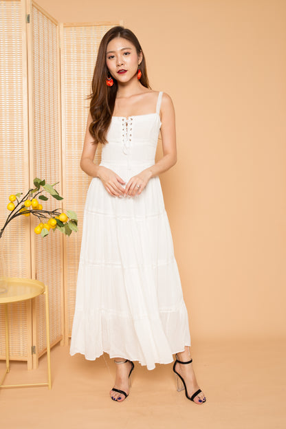 LUXE - Analia Laces Maxi Dress in White