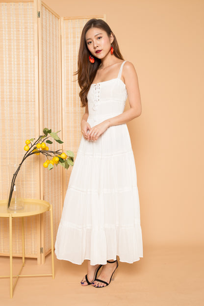 LUXE - Analia Laces Maxi Dress in White