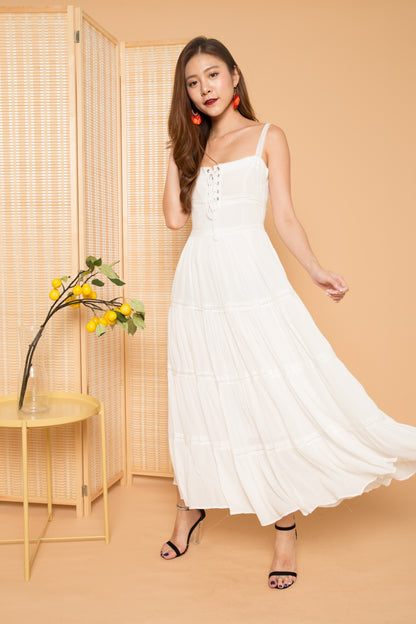 LUXE - Analia Laces Maxi Dress in White