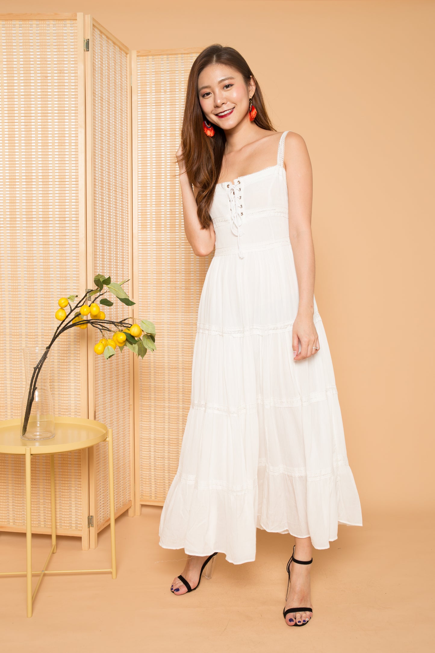 LUXE - Analia Laces Maxi Dress in White