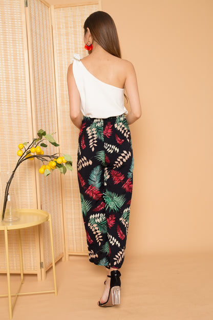 Andrra Tropical Floral Pants in Pink