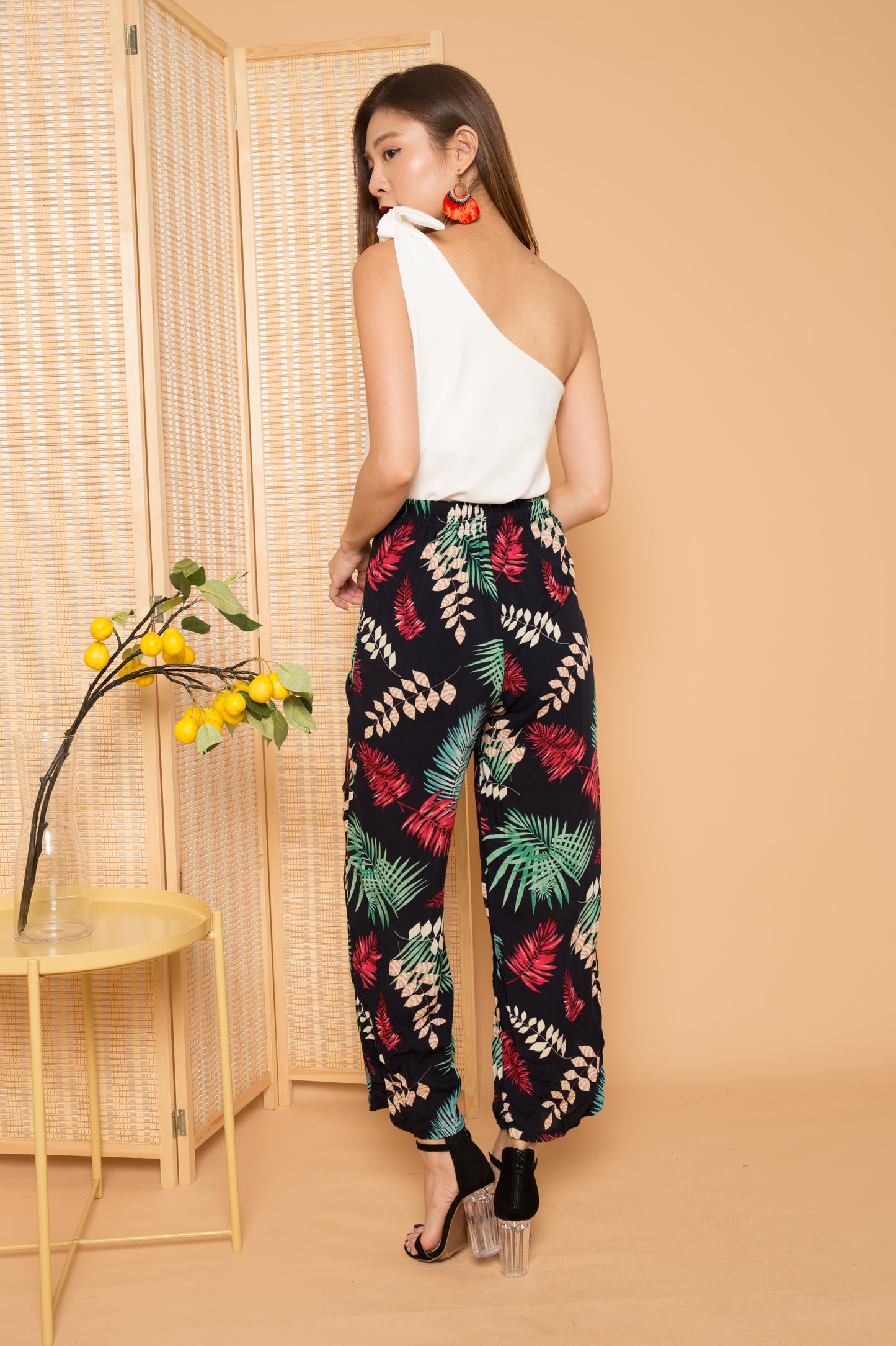 Andrra Tropical Floral Pants in Pink