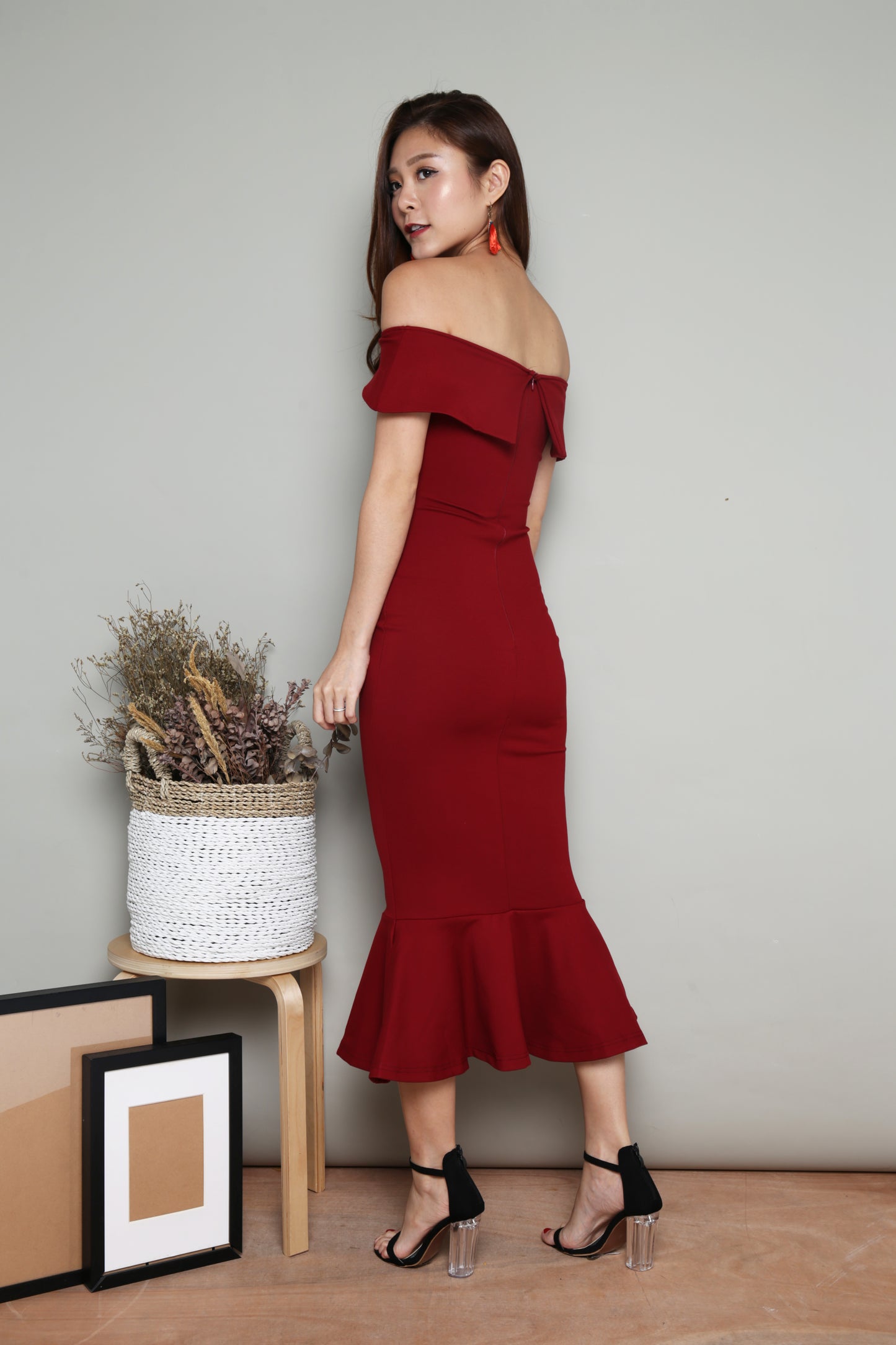 LUXE - Angewina Formal Mermaid Dress in Burgundy