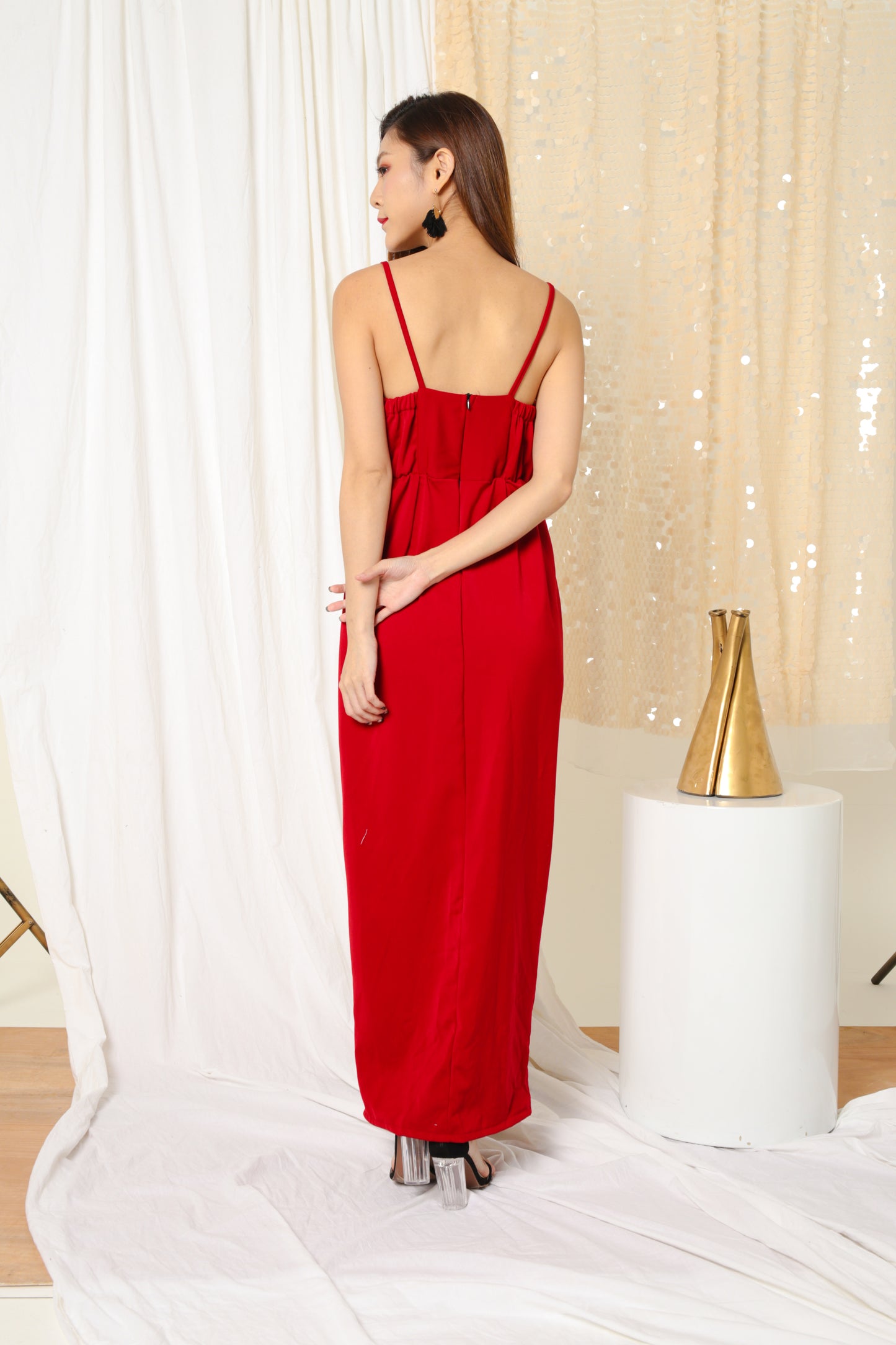 LUXE- Joeise Gown Dress in Burgundy